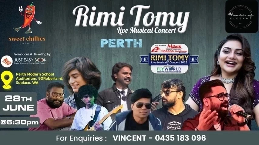 RIMI TOMY LIVE MUSICAL CONCERT 2025 - PERTH