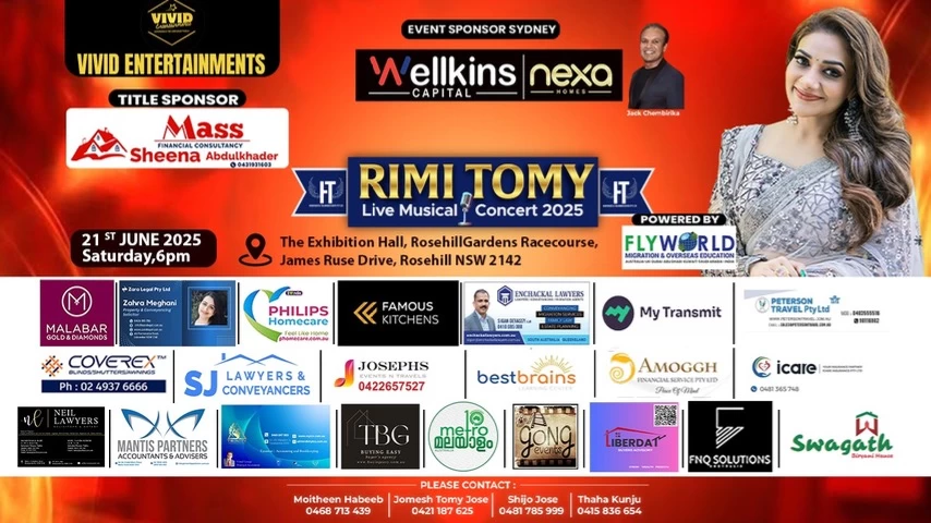 RIMI TOMY LIVE MUSICAL CONCERT 2025 SYDNEY